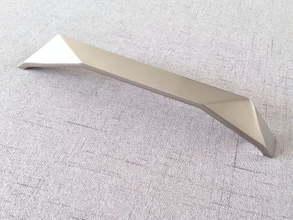 Nickel Geometric Cabinet Handles, Drawer Pulls, Modern Kitchen Hardware