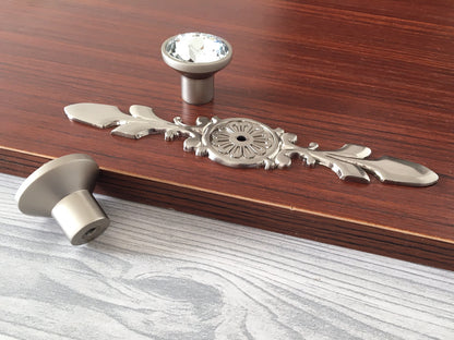 Clear Glass Drawer Knobs with Brushed Nickel Backplate - LynnsHardware