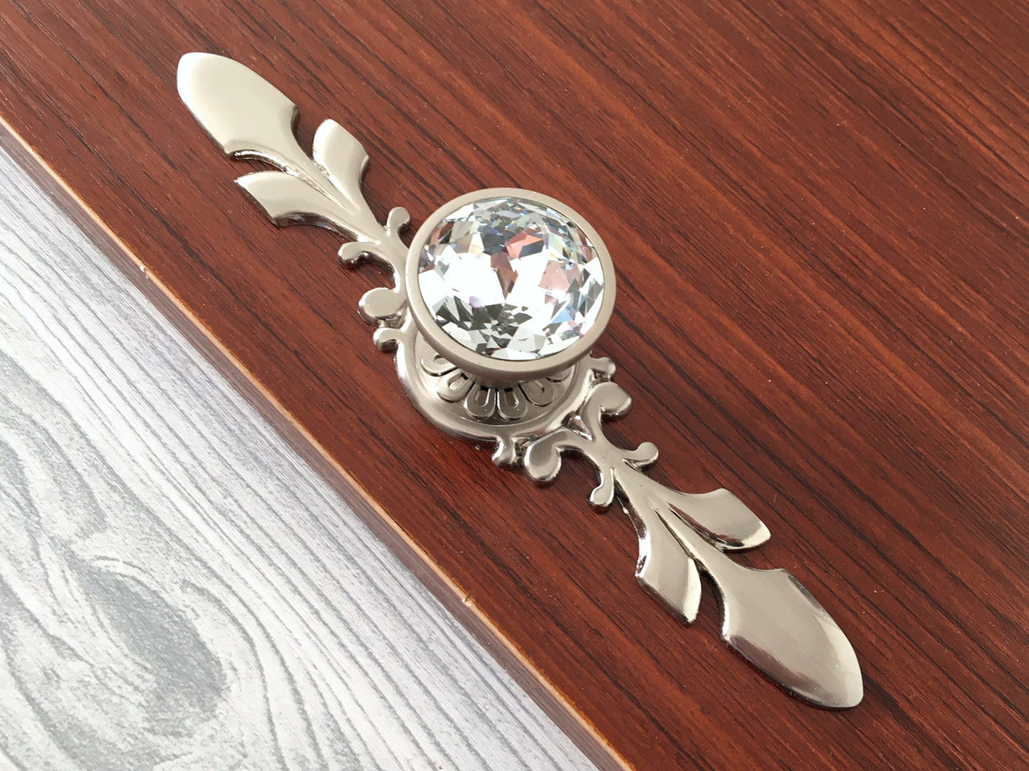 Clear Glass Drawer Knobs with Brushed Nickel Backplate - LynnsHardware