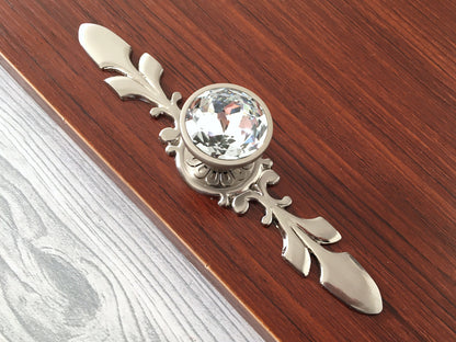 Clear Glass Drawer Knobs with Brushed Nickel Backplate - LynnsHardware