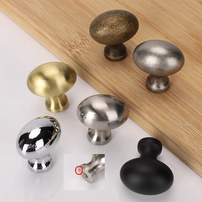 Egg Knob Drawer Pull Oval Cabinet Hardware Gold Nickel Black Chrome
