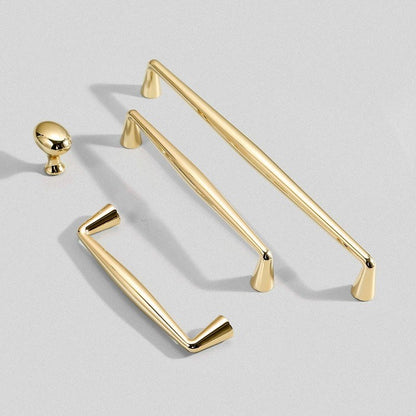 3.75" 5" 7.5" Polished Gold Drawer D Pull & Oval Dresser Knob - Luxury Kitchen Cabinet Door Handle