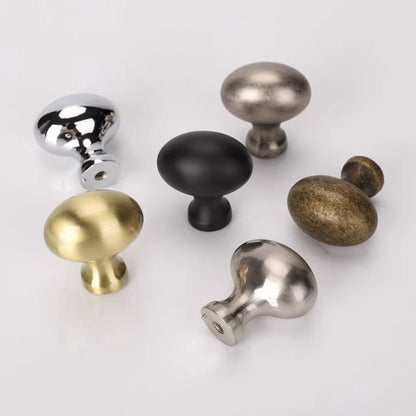 Egg Knob Drawer Pull Oval Cabinet Hardware Gold Nickel Black Chrome