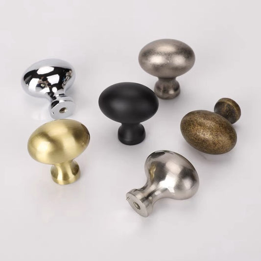 Egg Knob Drawer Pull Oval Cabinet Hardware Gold Nickel Black Chrome