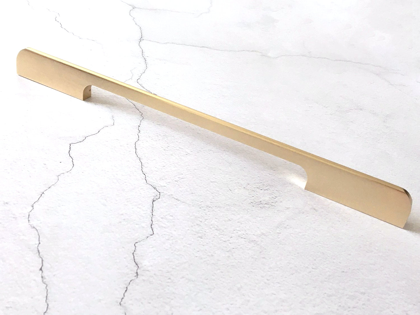 Brushed Gold Brass Cabinet Pull, Alumimum, Mid Century Modern Drawer Handle