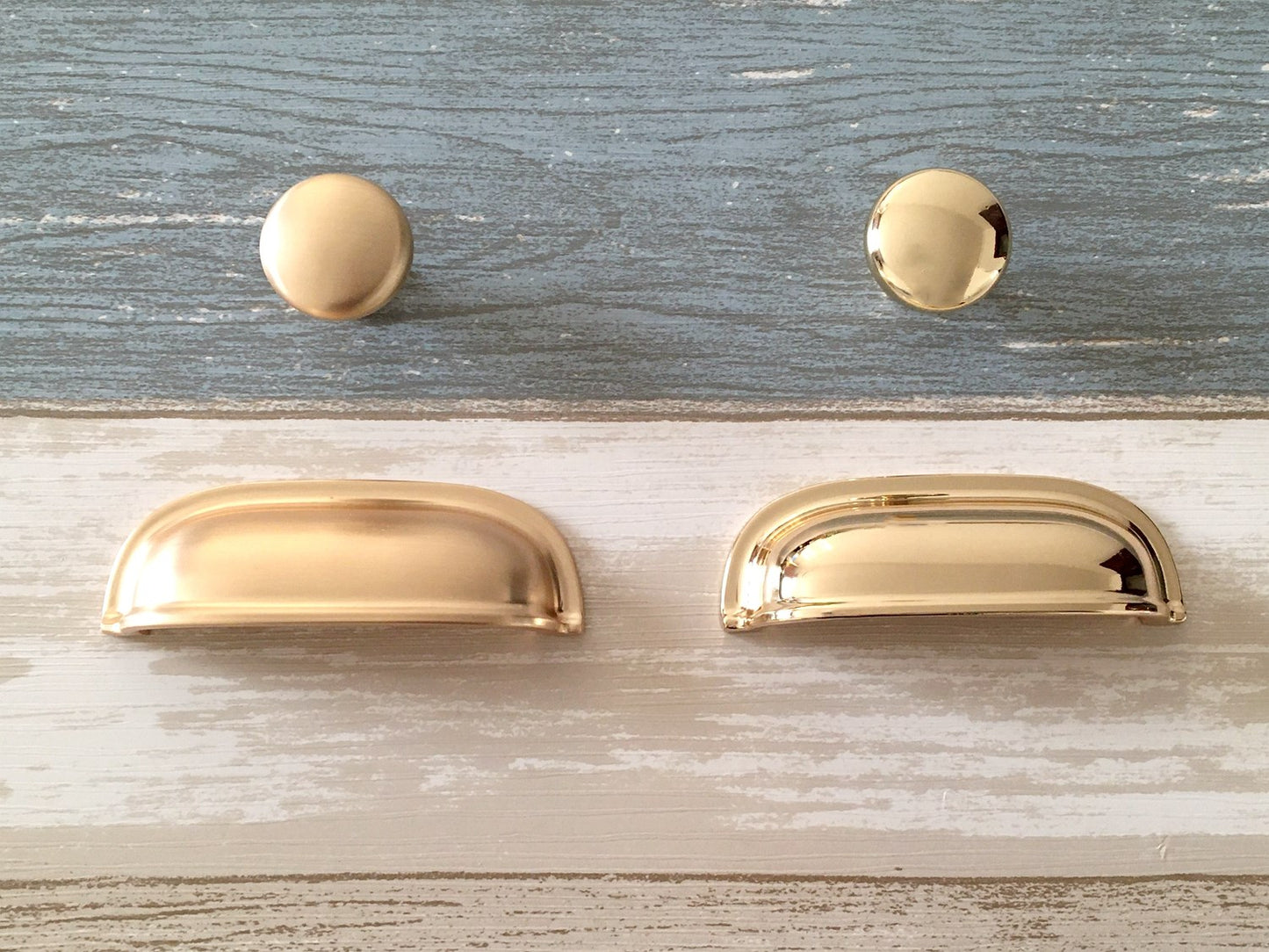2.5" Gold Cup Drawer Pull, Cabinet Knobs, 64 mm Centers, Kitchen Hardware