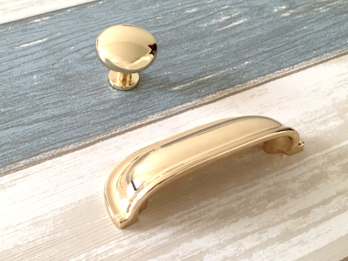 2.5" Gold Cup Drawer Pull, Cabinet Knobs, 64 mm Centers, Kitchen Hardware