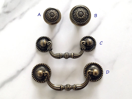 4 Zoll Schublade zieht Drop Griff Antik Bronze Vintage Stil Lynns Hardware
