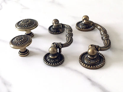 4 Zoll Schublade zieht Drop Griff Antik Bronze Vintage Stil Lynns Hardware