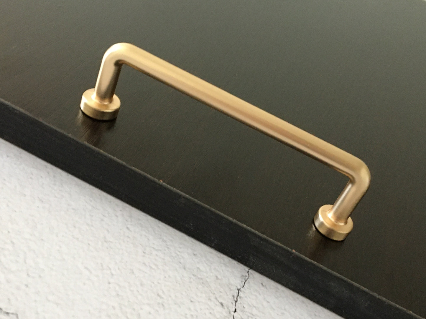 3.75" 5" 7.5" Brushed Gold Wire Cabinet Pulls, Egg Knob, Kitchen Hardware, Slim Simple
