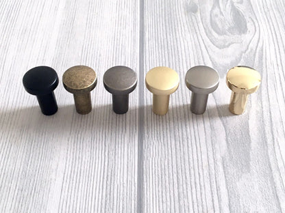 0.75" Dia Small Cabinet Knob, Tiny Drawer Pull - 6 Finishes