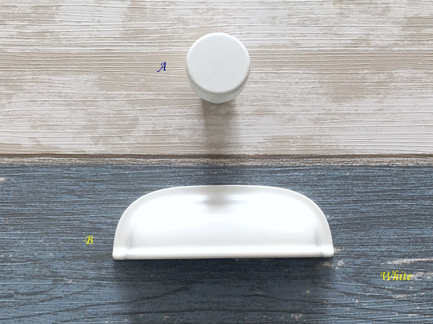 2.5" Cup Drawer Pull, Cabinet Knobs, 64 mm Centers, White Black Gold Nickel Gray