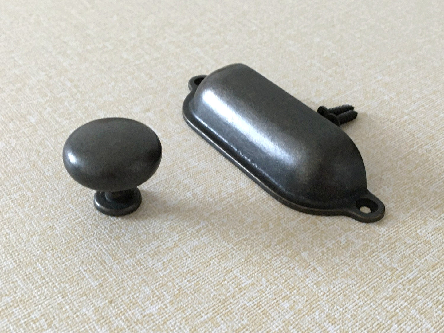 3.5" Cup Drawer Pull & Knob - Dark Antique Bronze