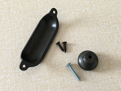 3.5" Cup Drawer Pull & Knob - Dark Antique Bronze