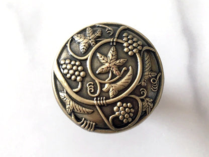 3" 76 mm Georgian Antique Bronze Drawer Pull, Flower Patterned Cabinet Knob
