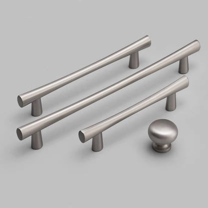 Tapered Brushed Nickel Cabinet Pull, Modern Drawer Handle, 96 128 192 mm