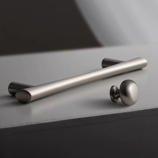 Tapered Brushed Nickel Cabinet Pull, Modern Drawer Handle, 96 128 192 mm