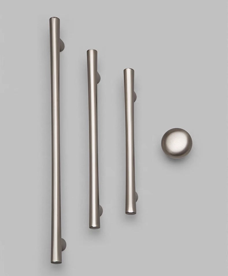 Tapered Brushed Nickel Cabinet Pull, Modern Drawer Handle, 96 128 192 mm