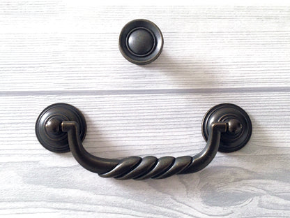 4.5" Bail Drawer Pull Handles Antique Bronze Drop Handle Vintage Style