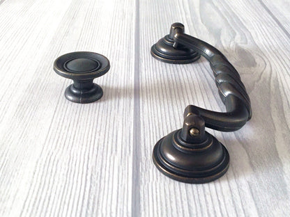 4.5" Bail Drawer Pull Handles Antique Bronze Drop Handle Vintage Style
