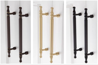 Solid Brass Cabinet Bar Pulls, Brushed Gold Brass, Matte Black, Coffee Bronze
