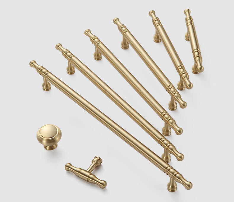 Solid Brass Cabinet Bar Pulls, Brushed Gold Brass, Matte Black, Coffee Bronze