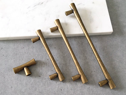 Aged Bronze Cabinet Pulls, T-shaped Knob, Drawer Handles, Kitchen Hardware