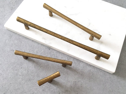 Aged Bronze Cabinet Pulls, T-shaped Knob, Drawer Handles, Kitchen Hardware