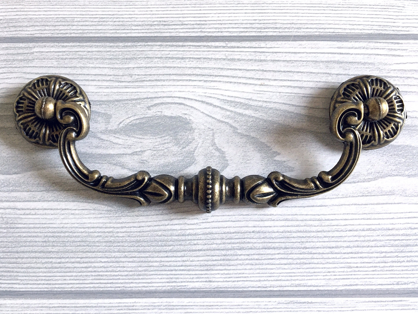 5.25" Antique Bronze Vintage Style Swing Bail Drawer Pull, Round Knob, Rustic Hardware