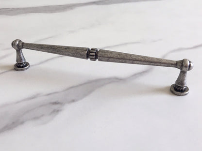 Rustic Antique Pewter Cabinet Handles - 96 128 160 mm