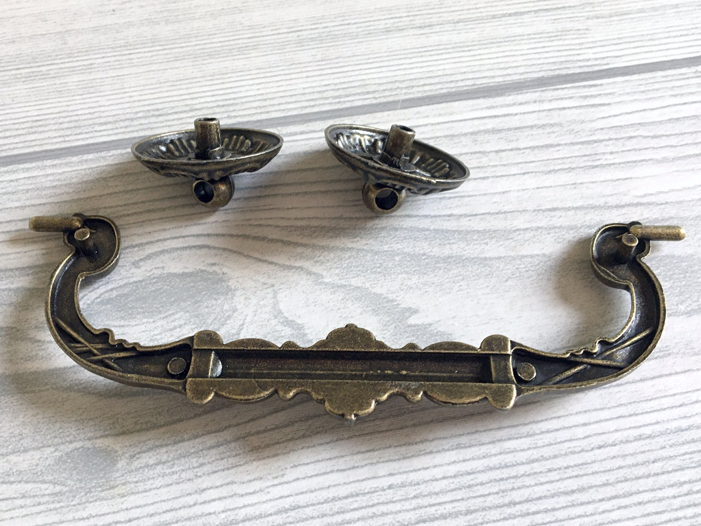 5.25" Antique Bronze Vintage Style Swing Bail Drawer Pull, Round Knob, Rustic Hardware