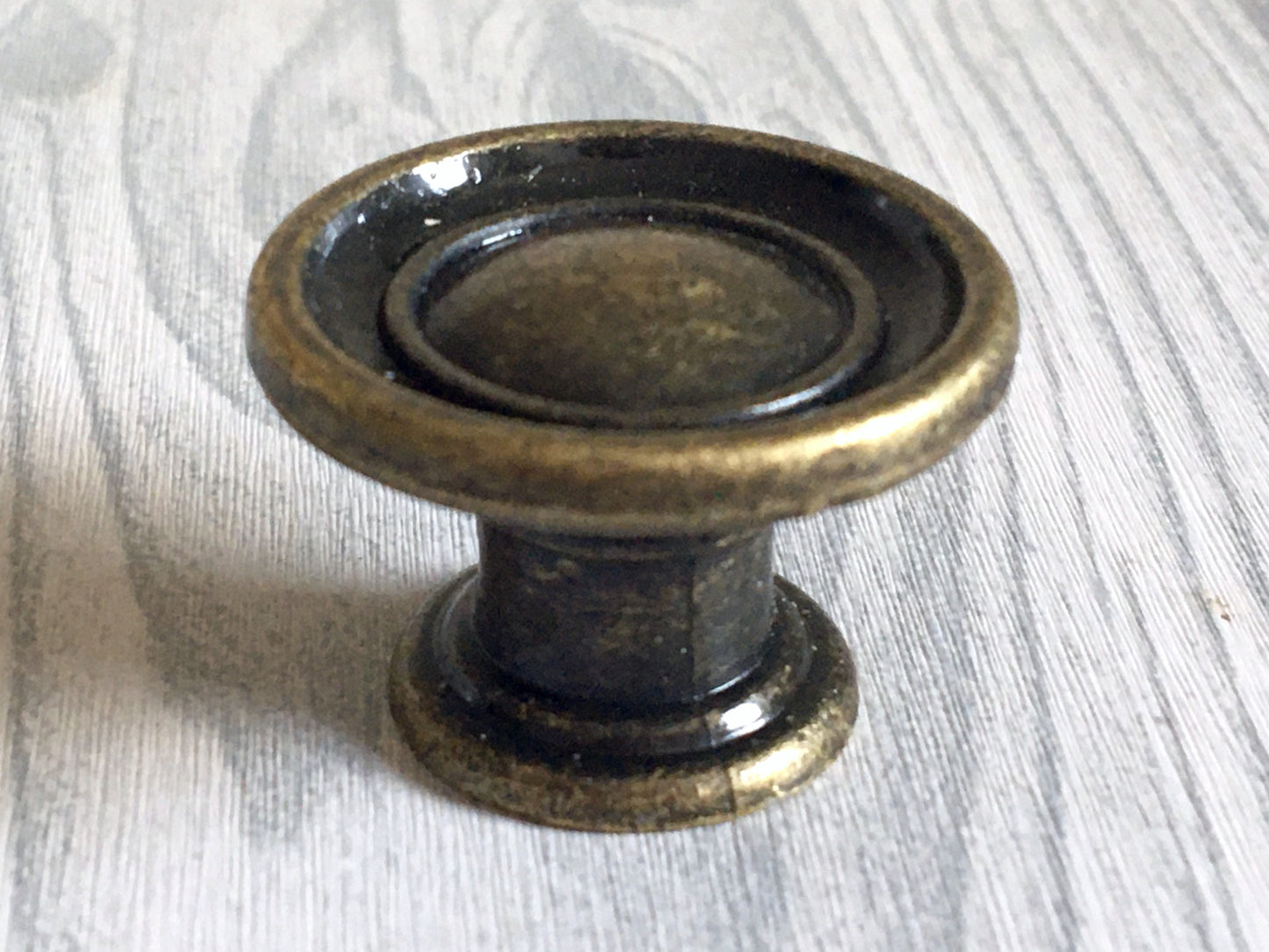 5.25" Antique Bronze Vintage Style Swing Bail Drawer Pull, Round Knob, Rustic Hardware
