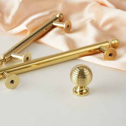 Brass Beehive Drawer Pulls and Knobs, Polished Gold, Kitchen Cabinet Hardware