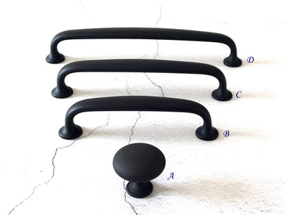 Matte Black Cabinet D Pulls for Modern Minimalist Kitchen Decor