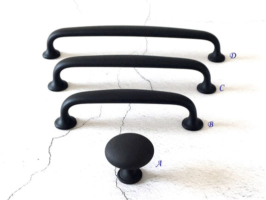 Matte Black Cabinet D Pulls for Modern Minimalist Kitchen Decor