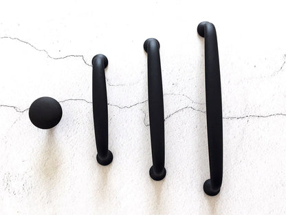Matte Black Cabinet D Pulls for Modern Minimalist Kitchen Decor