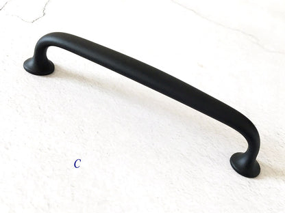 Matte Black Cabinet D Pulls for Modern Minimalist Kitchen Decor