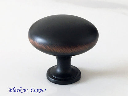 Round Cabinet Knobs, Drawer Pulls, Gold Nickel Black Gray, Kitchen Hardware