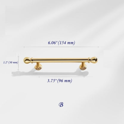 3.75" 5" 7.5" Luxury Gold Euro Bar Handle - Mid Century Modern