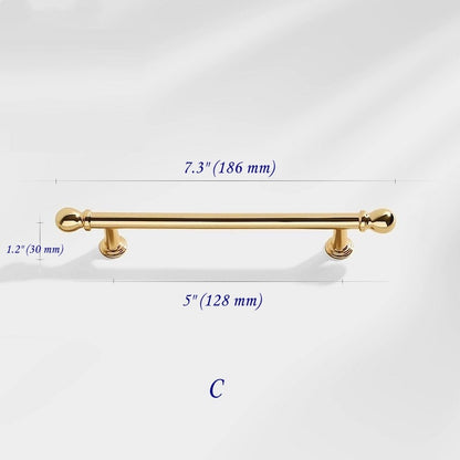 3.75" 5" 7.5" Luxury Gold Euro Bar Handle - Mid Century Modern