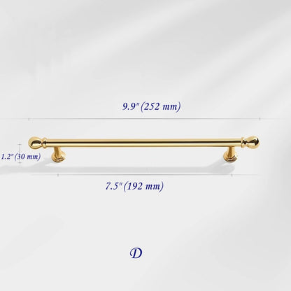 3.75" 5" 7.5" Luxury Gold Euro Bar Handle - Mid Century Modern