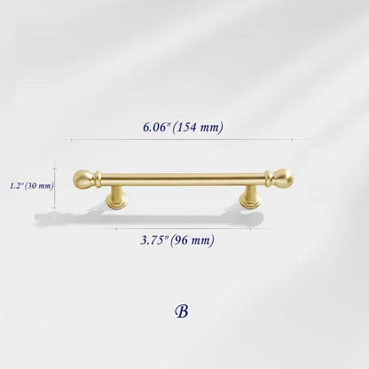 3.75" 5" 7.5" Luxury Gold Euro Bar Handle - Mid Century Modern