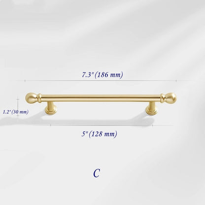 3.75" 5" 7.5" Luxury Gold Euro Bar Handle - Mid Century Modern