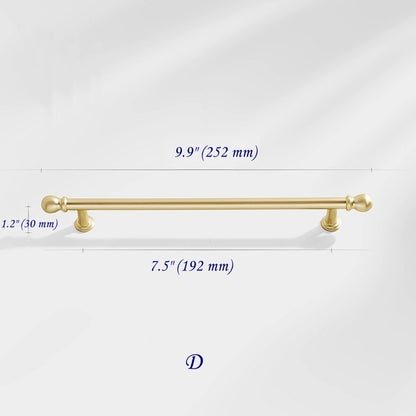 3.75" 5" 7.5" Luxury Gold Euro Bar Handle - Mid Century Modern