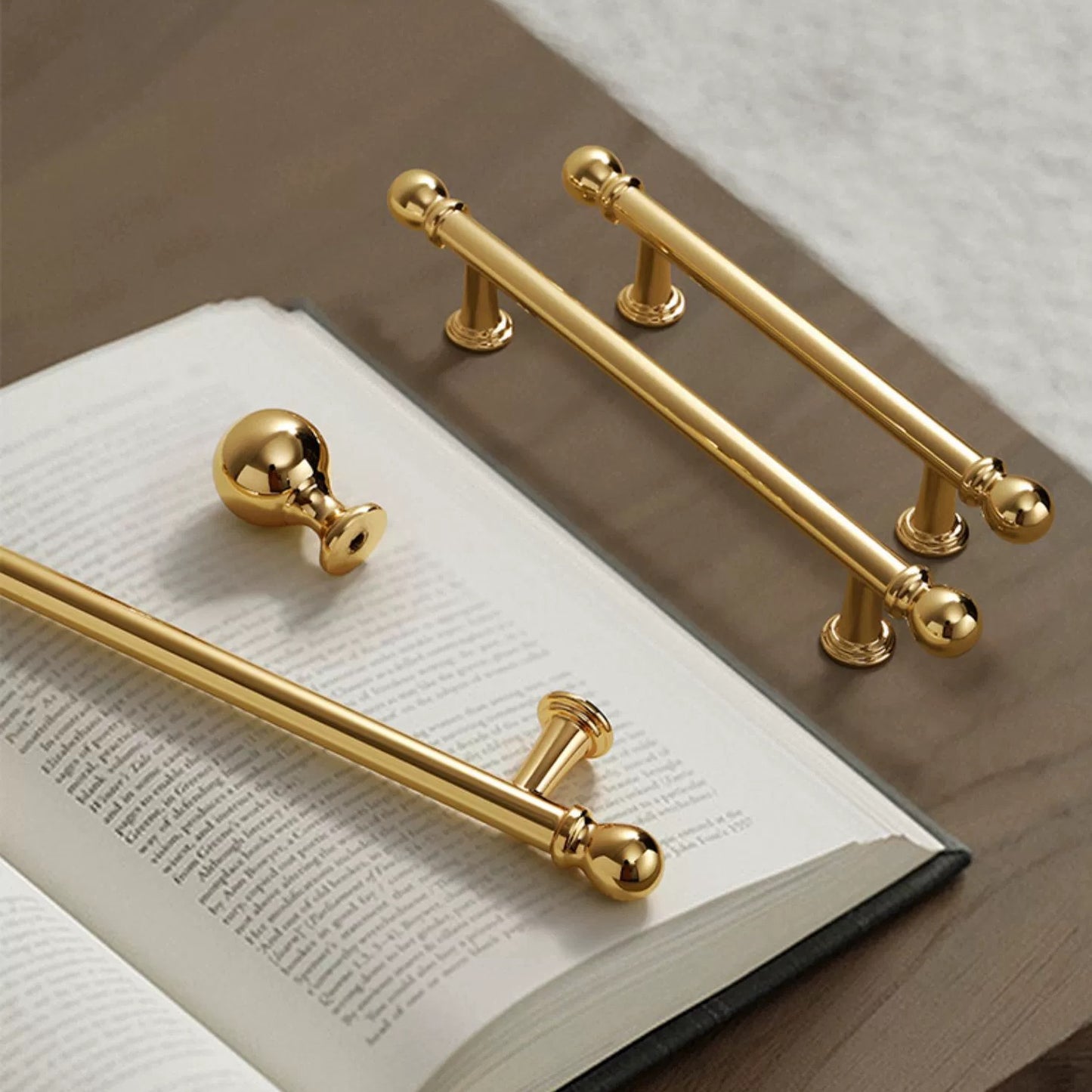 3.75" 5" 7.5" Luxury Gold Euro Bar Handle - Mid Century Modern