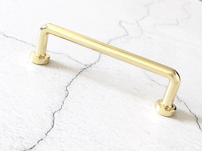 Polished Gold Cabinet Pulls, Kitchen Hardware, 3.75" 5" 7.5" Centers, Slim Simple