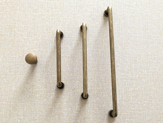 Antique Bronze Slim Cabinet D Handles, Industrial Kitchen Hardware, 3.75" 5" 7.5" Centers
