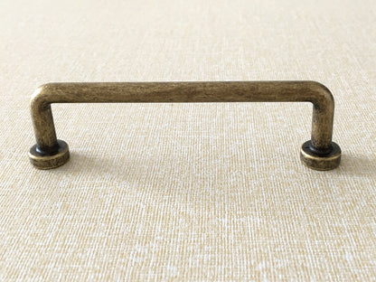 Antique Bronze Slim Cabinet D Handles, Industrial Kitchen Hardware, 3.75" 5" 7.5" Centers