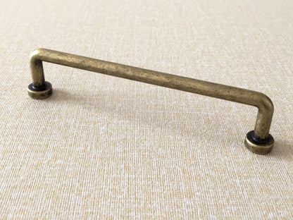 Antique Bronze Slim Cabinet D Handles, Industrial Kitchen Hardware, 3.75" 5" 7.5" Centers