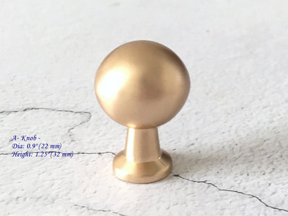 Brushed Gold Cabinet D Bar Handle & Drawer Knob, Modern Kitchen Hardware